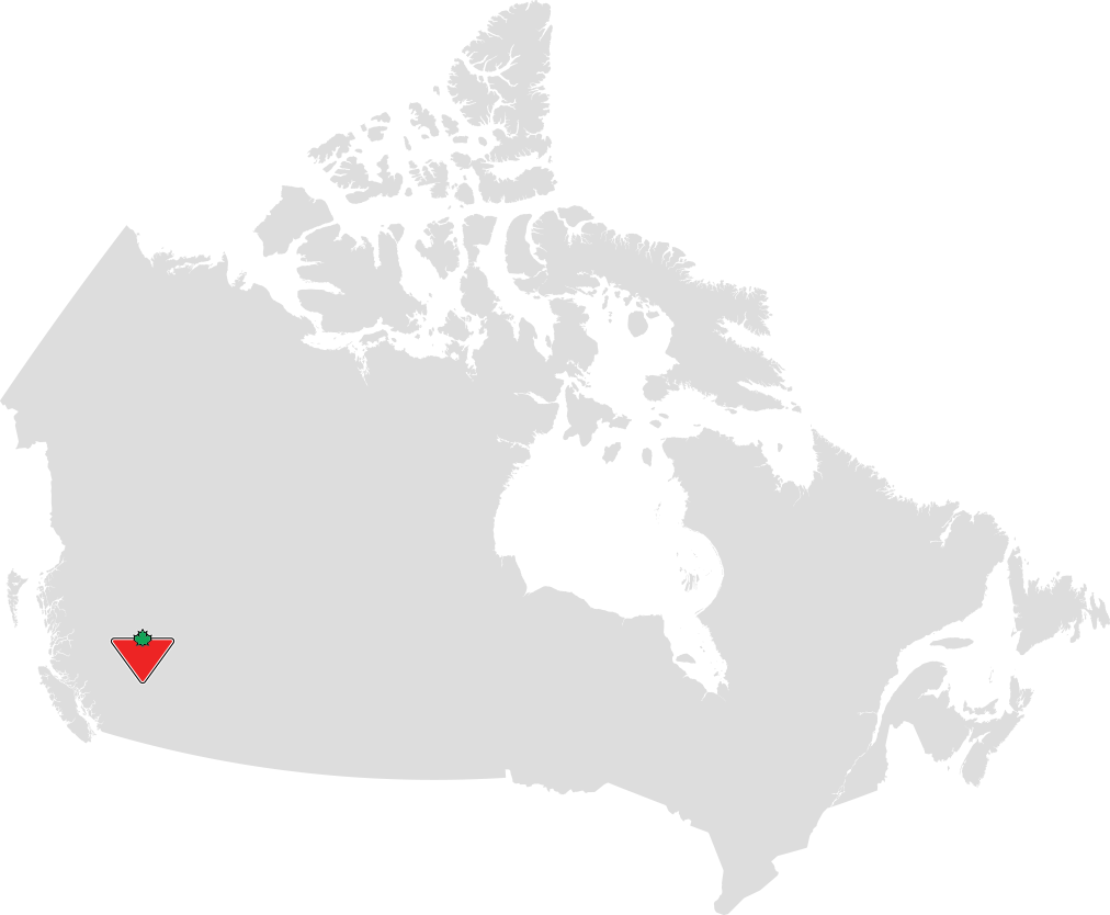 Map of 100 Mile House, BC